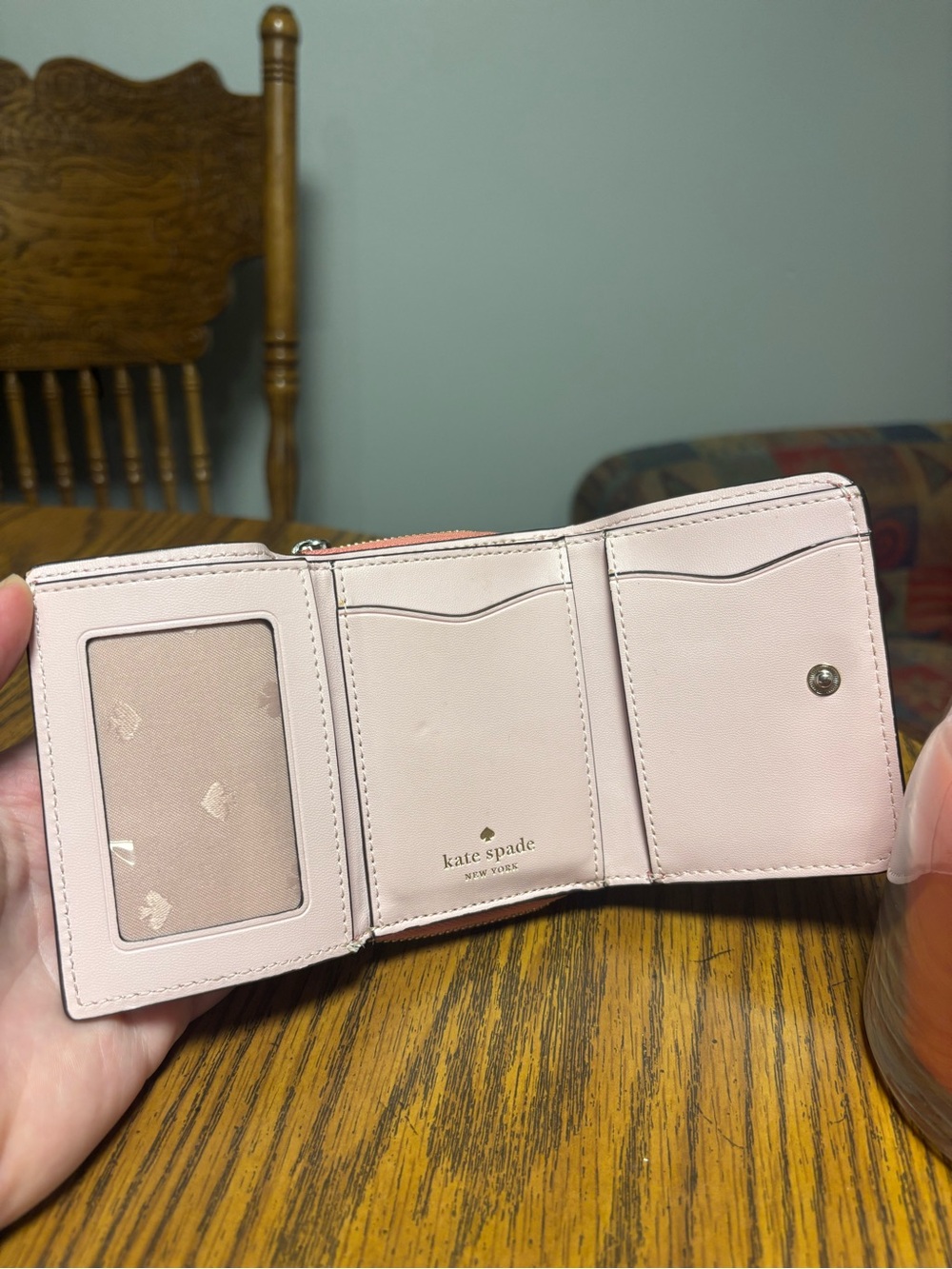 kate spade Light Blush Pink Tri-Fold Card Holder Wallet